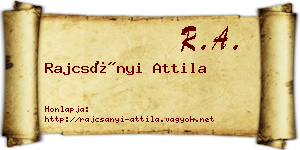 Rajcsányi Attila névjegykártya