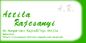 attila rajcsanyi business card